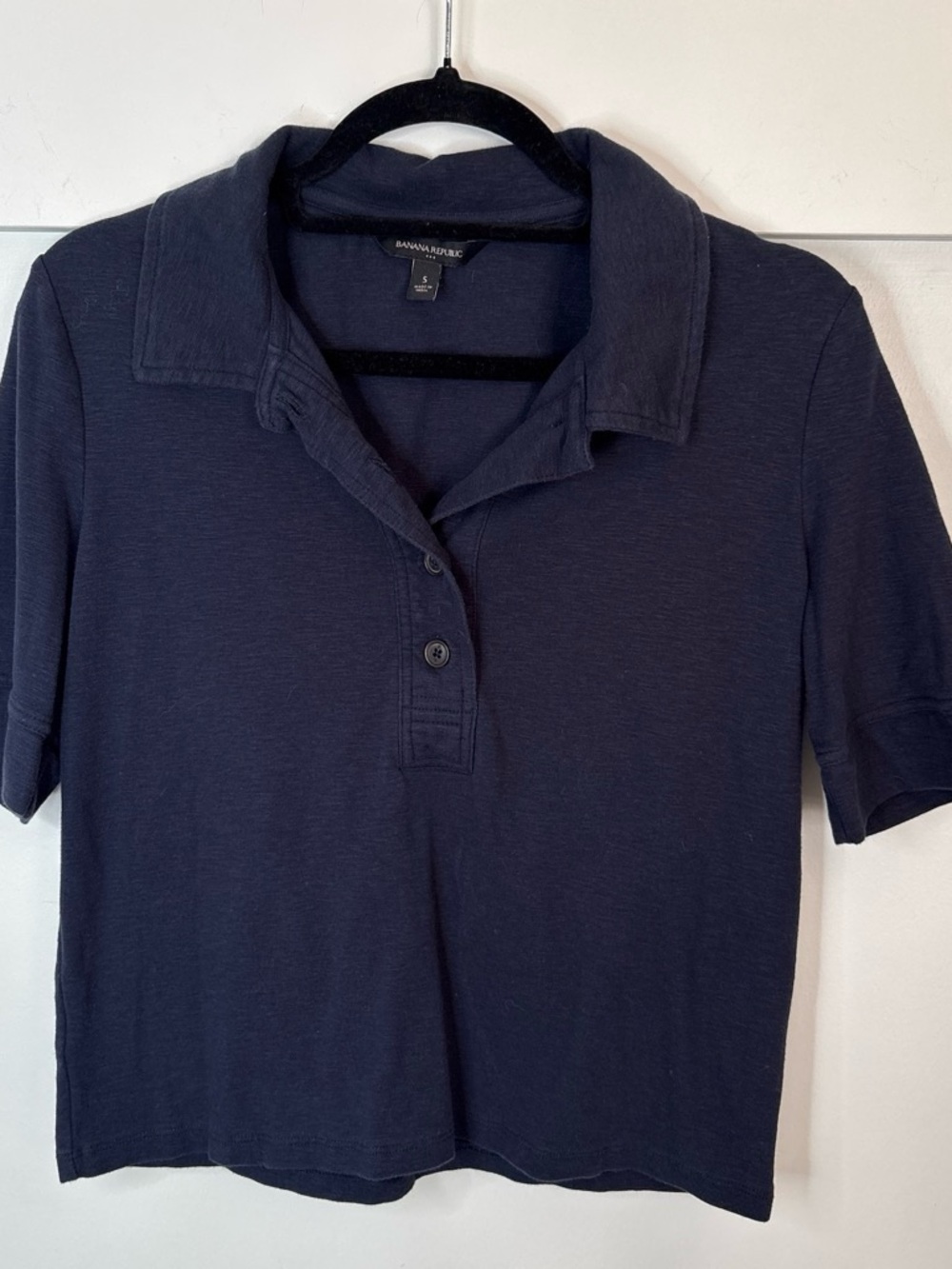 Banana Republic Men's Navy Short-Sleeve Polo